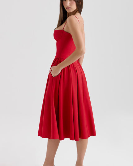 Damska Sukienka Midi Elegancka na Wyjscie Wieczor