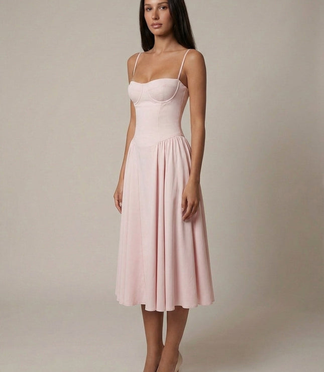 Damska Sukienka Midi Elegancka na Wyjscie Wieczor