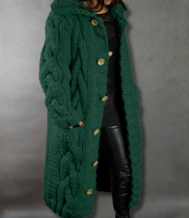 Carine - Elegant Longline Knit Coat