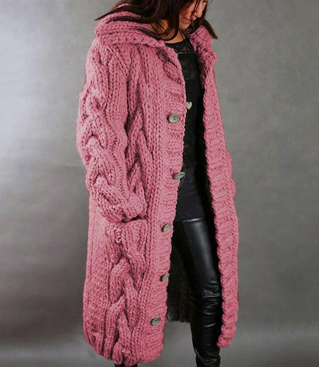 Carine - Elegant Longline Knit Coat
