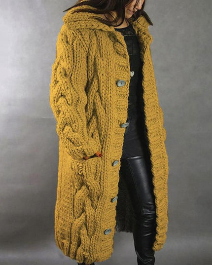 Carine - Elegant Longline Knit Coat