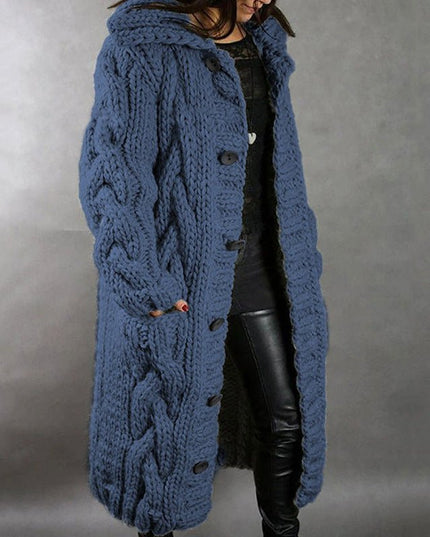 Carine - Elegant Longline Knit Coat