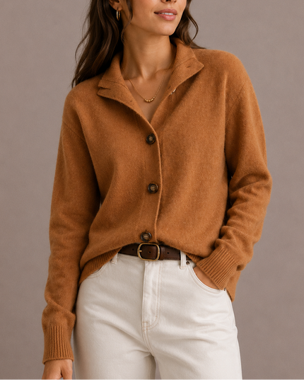 Women’s Collared Knit Cardigan – Soft Button-Up Sweater