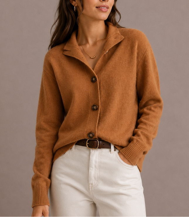Women’s Collared Knit Cardigan – Soft Button-Up Sweater