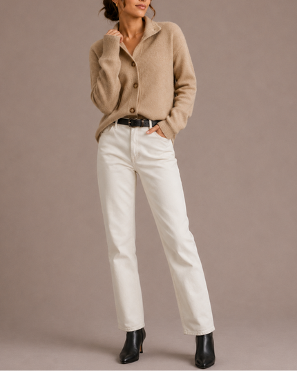 Women’s Collared Knit Cardigan – Soft Button-Up Sweater