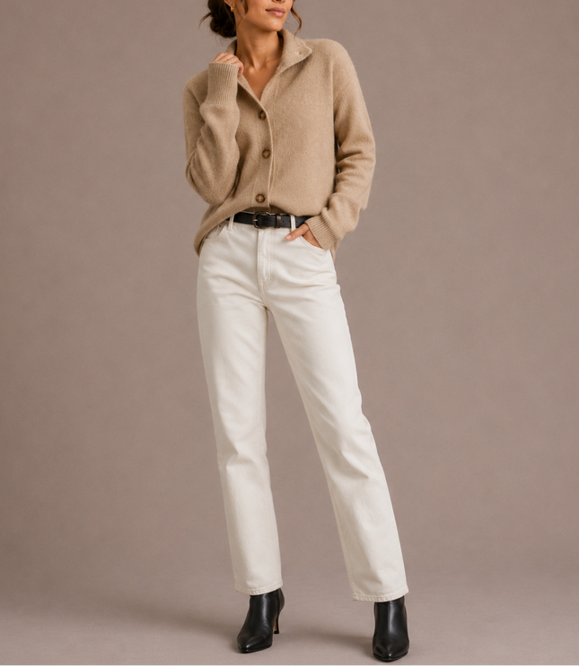 Women’s Collared Knit Cardigan – Soft Button-Up Sweater