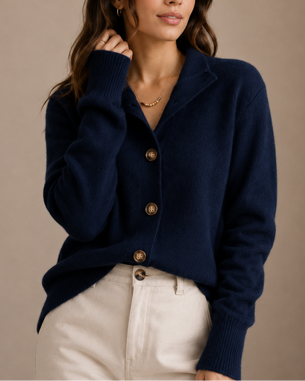 Women’s Collared Knit Cardigan – Soft Button-Up Sweater