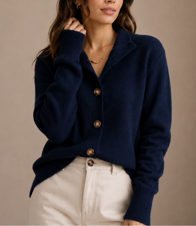 Women’s Collared Knit Cardigan – Soft Button-Up Sweater
