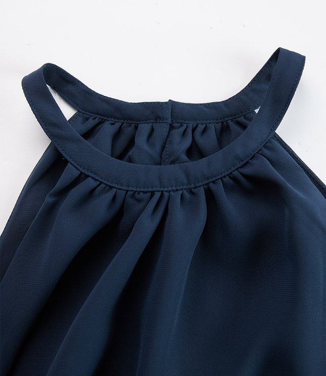 Damski Komplet Halter Top i Szerokie Spodnie Palazzo Letni