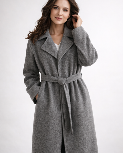 Caith – Elegant Belted Long Coat