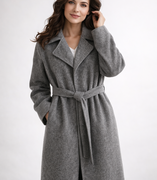 Caith – Elegant Belted Long Coat