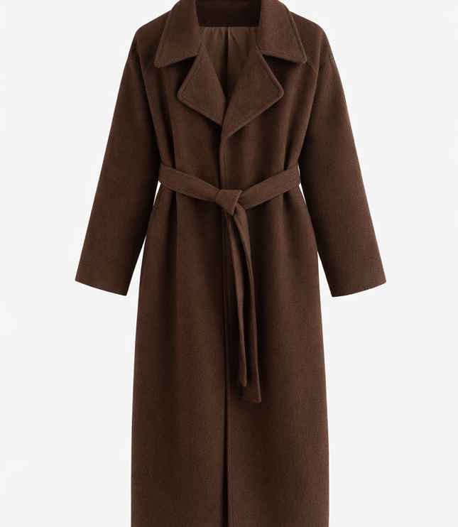 Caith – Elegant Belted Long Coat