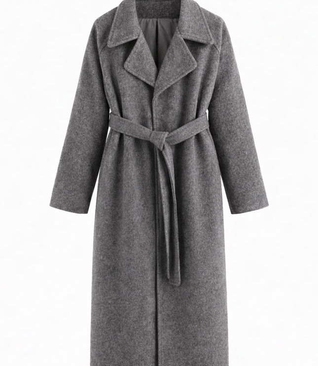 Caith – Elegant Belted Long Coat