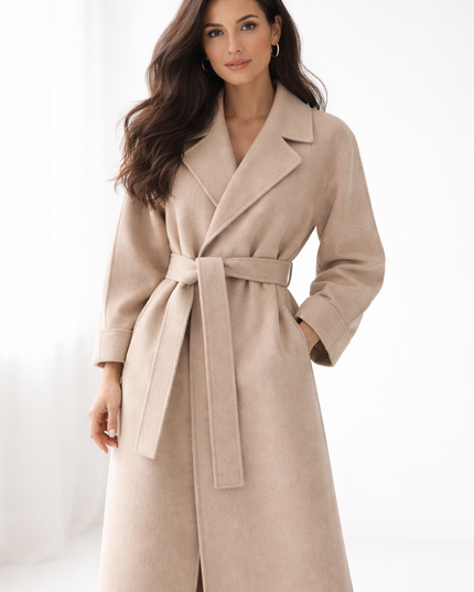Caith – Elegant Belted Long Coat