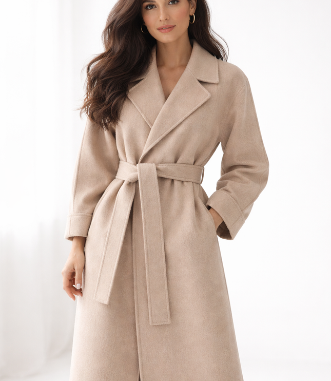 Caith – Elegant Belted Long Coat