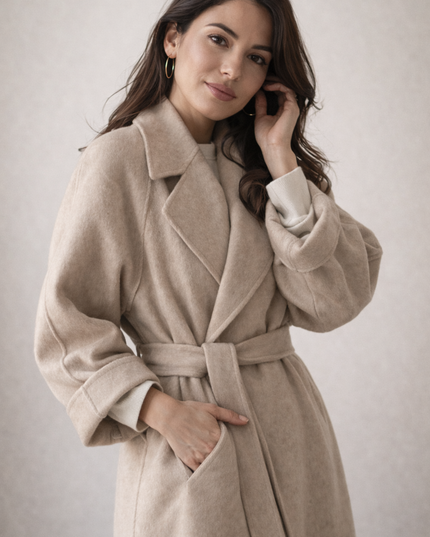 Caith – Elegant Belted Long Coat