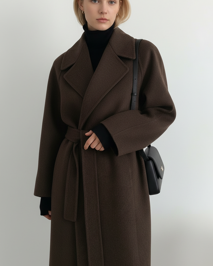 Caith – Elegant Belted Long Coat