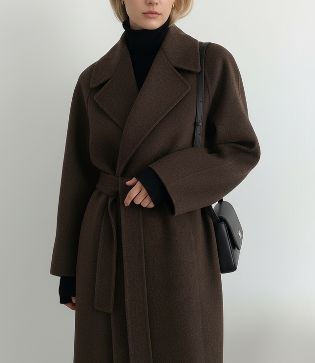 Caith – Elegant Belted Long Coat