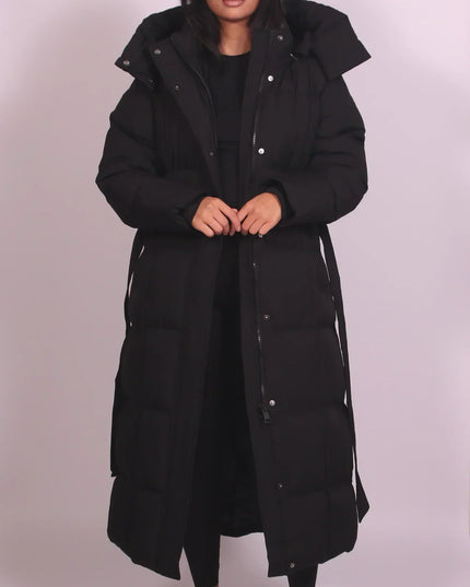 Kelly – Long Belted Puffer Coat