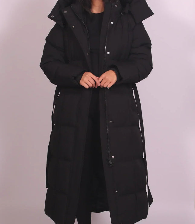 Kelly – Long Belted Puffer Coat