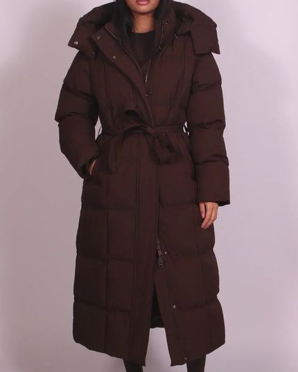Kelly – Long Belted Puffer Coat