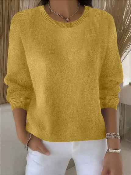 Damski Sweter Dzianinowy Dopasowany Elegancki Długi Rękaw