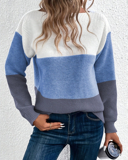 Damski Sweter Dzianinowy Klasyczny Elegancki Długi Rękaw