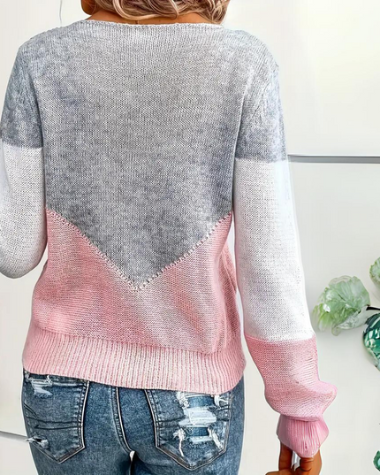 Damski Sweter Dzianinowy Oversize Luźny Krój Różowy
