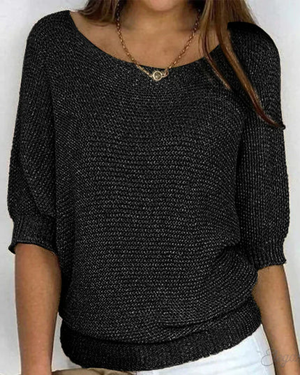 Damski Sweter Dzianinowy ze Wzorzystym Splotem Elegancki