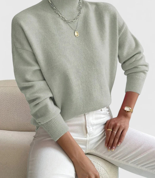 Damski Sweter Golf z Wysokim Kołnierzem Długi Rękaw Ciepły