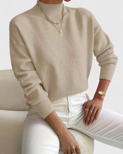 Damski Sweter Golf z Wysokim Kołnierzem Długi Rękaw Ciepły