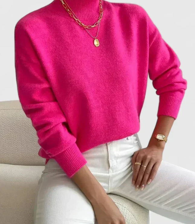 Damski Sweter Golf z Wysokim Kołnierzem Długi Rękaw Ciepły