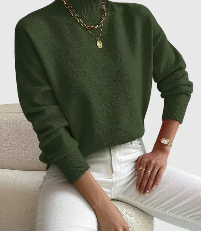 Damski Sweter Golf z Wysokim Kołnierzem Długi Rękaw Ciepły