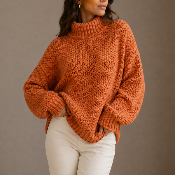 Women’s Chunky Turtleneck Sweater – Oversized Knit Jumper