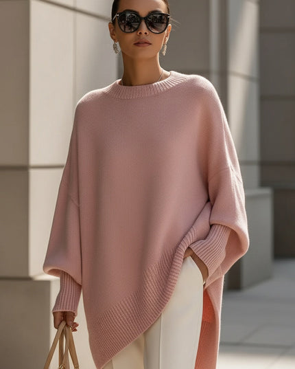 Damski Sweter Oversize Dzianinowy Luźny Krój Elegancki