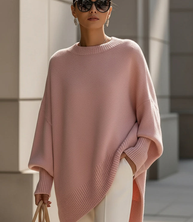 Damski Sweter Oversize Dzianinowy Luźny Krój Elegancki