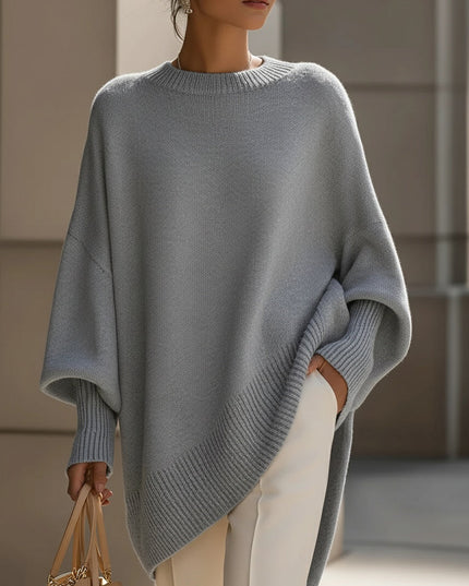 Damski Sweter Oversize Dzianinowy Luźny Krój Elegancki