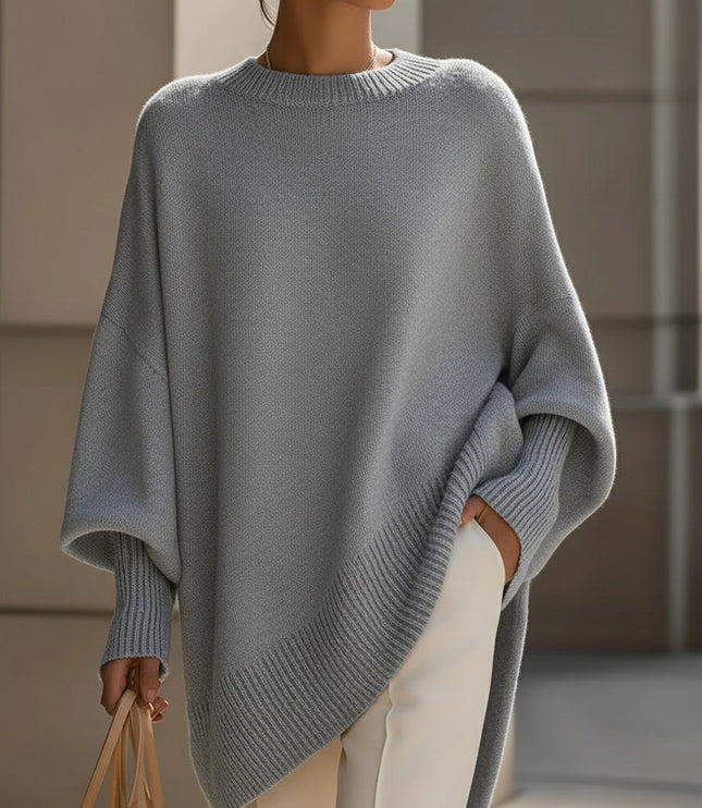 Damski Sweter Oversize Dzianinowy Luźny Krój Elegancki