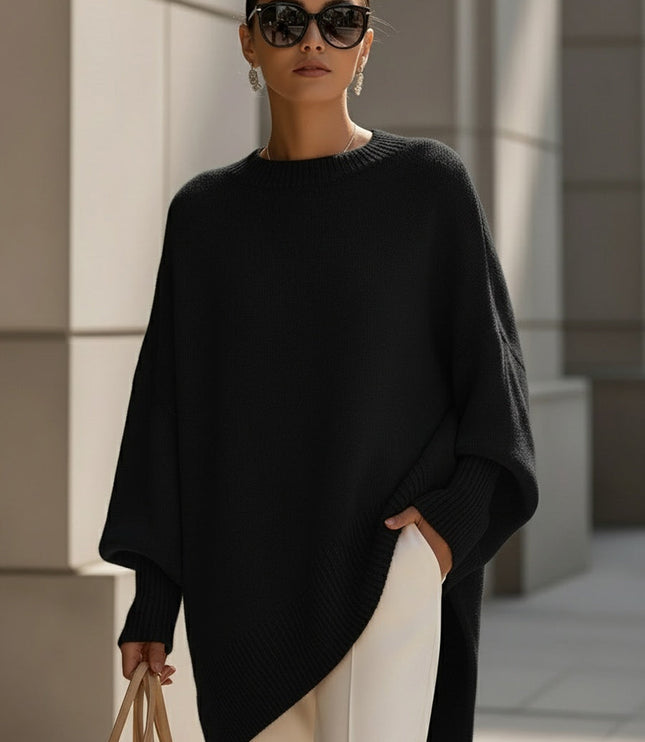 Damski Sweter Oversize Dzianinowy Luźny Krój Elegancki