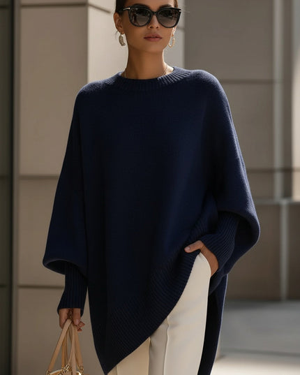 Damski Sweter Oversize Dzianinowy Luźny Krój Elegancki