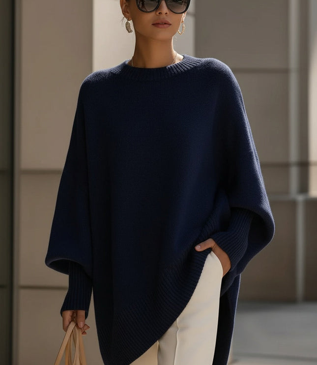 Damski Sweter Oversize Dzianinowy Luźny Krój Elegancki