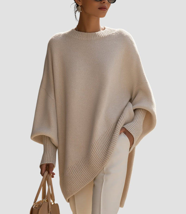 Damski Sweter Oversize Dzianinowy Luźny Krój Elegancki