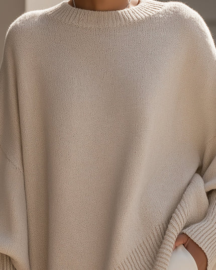 Damski Sweter Oversize Dzianinowy Luźny Krój Elegancki