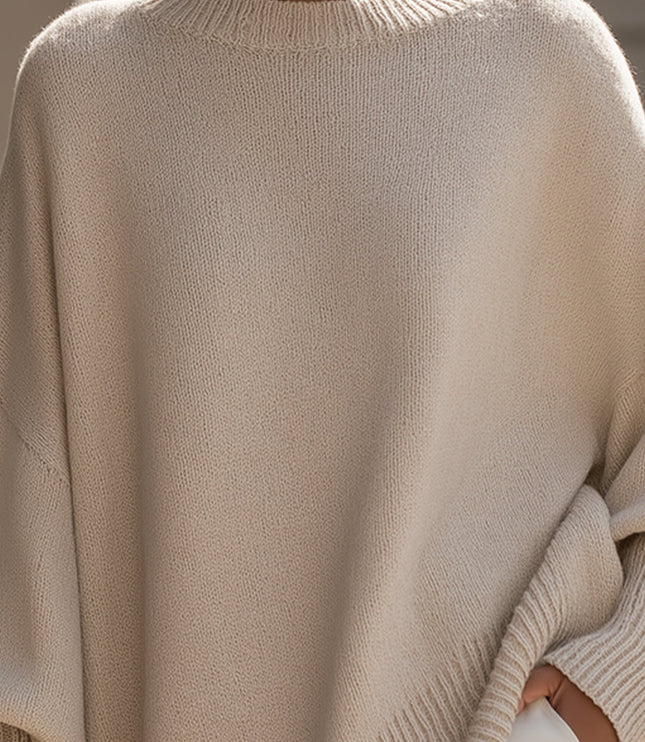 Damski Sweter Oversize Dzianinowy Luźny Krój Elegancki