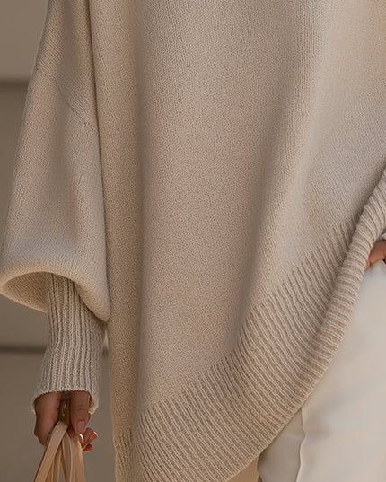 Damski Sweter Oversize Dzianinowy Luźny Krój Elegancki