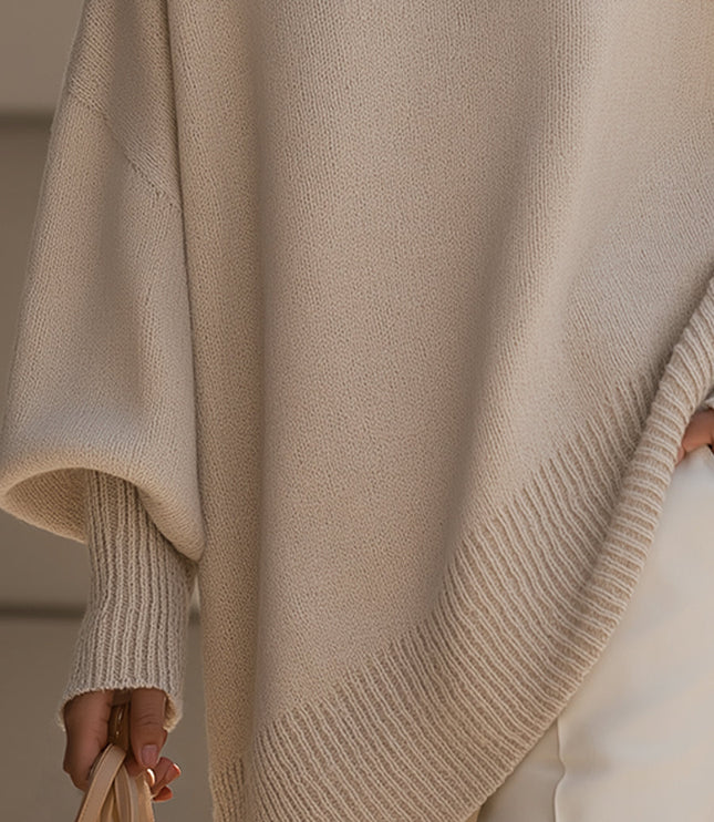 Damski Sweter Oversize Dzianinowy Luźny Krój Elegancki