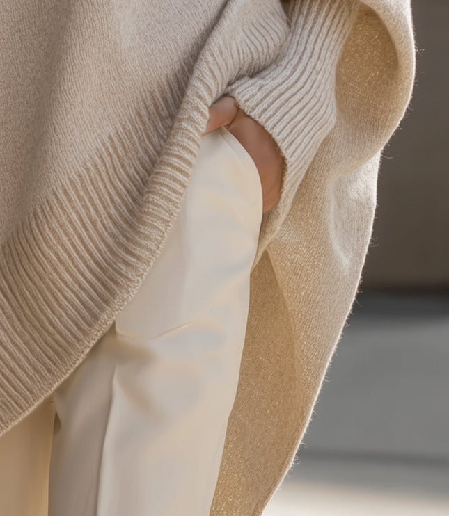 Damski Sweter Oversize Dzianinowy Luźny Krój Elegancki