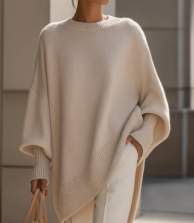Damski Sweter Oversize Dzianinowy Luźny Krój Elegancki