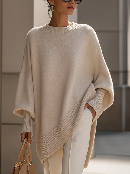 Damski Sweter Oversize Dzianinowy Luźny Krój Elegancki