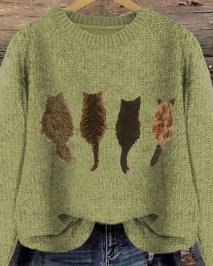 Talia | Cosy Cat-Print Jumper